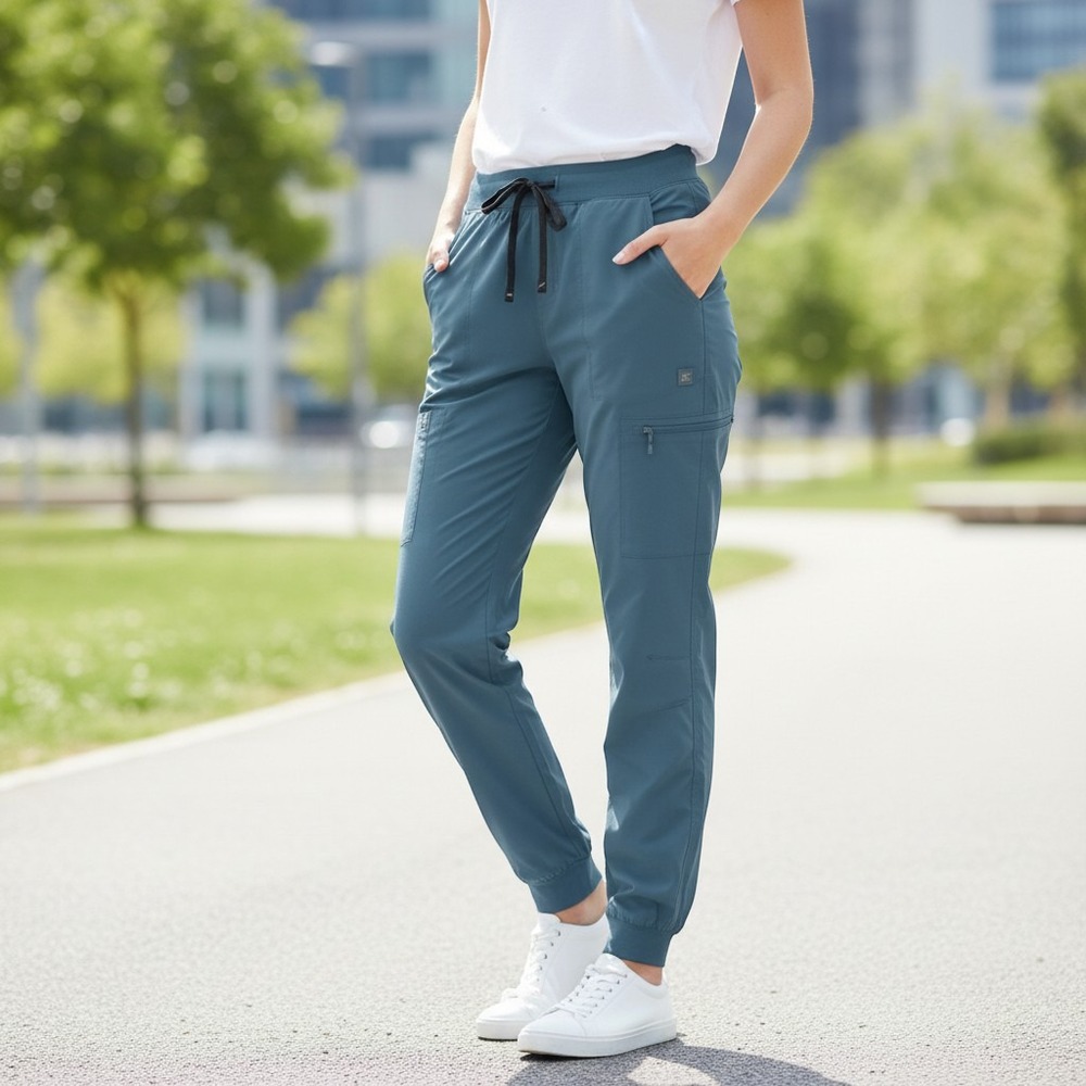 Fabletics Teal Blue Jogger Pants Womens Small Performance Cargo Athletic Active